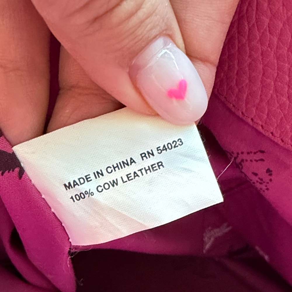 GAP Pink Pebbled Leather Tote Bag - Picture 3 of 7
